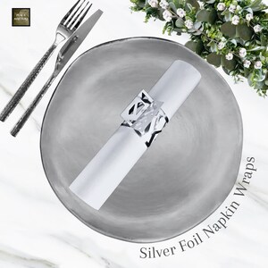 Silver Wedding Napkin Rings Foil