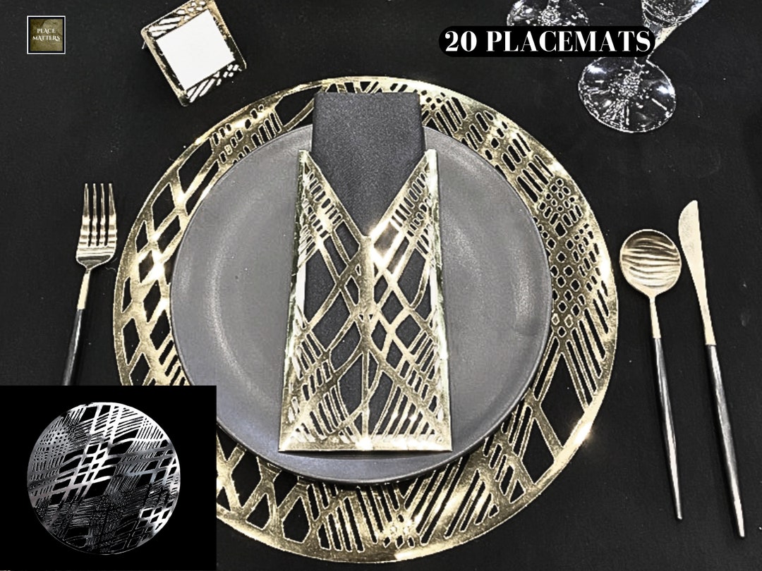 Silver Foil Placemats pack of 20 Excellent Quality Etsy