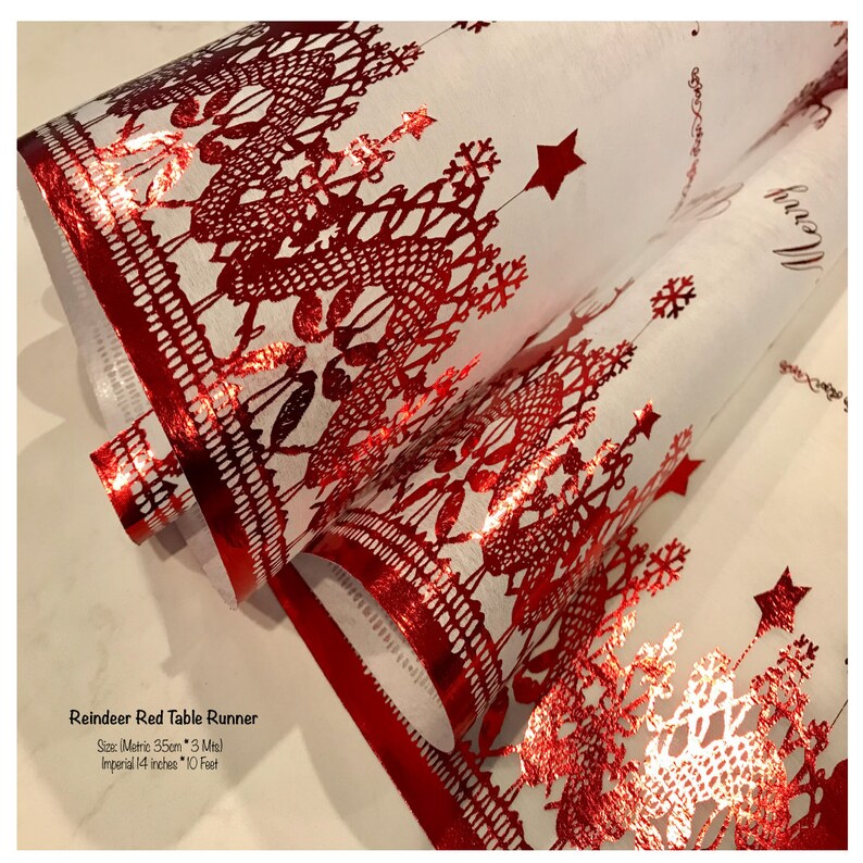 Christmas Table Runners Red Table Runner Size35cm X 3 Mts Etsy Australia