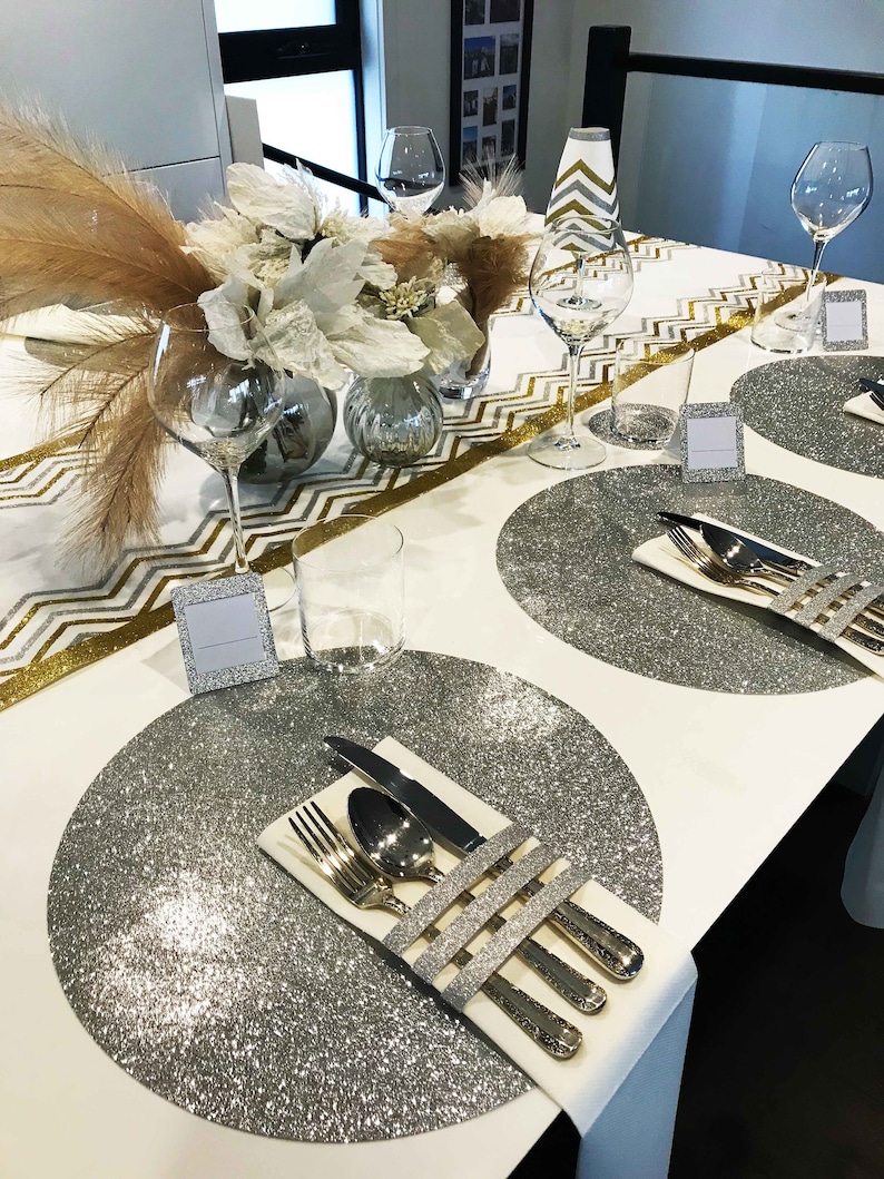 Silver Charger Plates Bulk. Wedding, Round Silver Placemats, Christmas