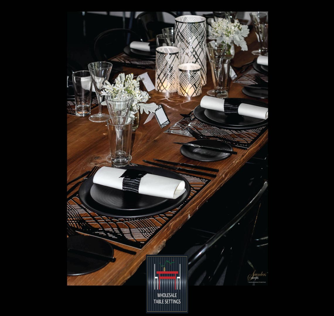 Black Placematssold in Packs of 20 Foil Placemats Elegant Etsy