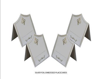 Silver Place Cards, Elegance Design - PACK OF 20