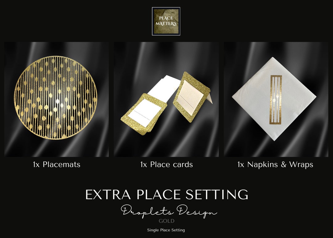 Extra Place Setting (droplets Round Design With Place Card) - Etsy