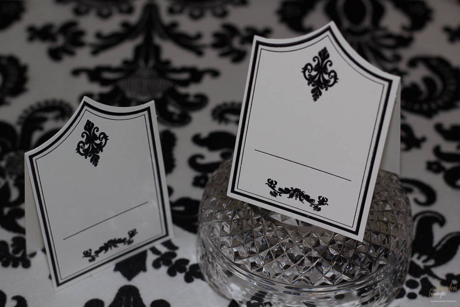 Printable Black Place Cards