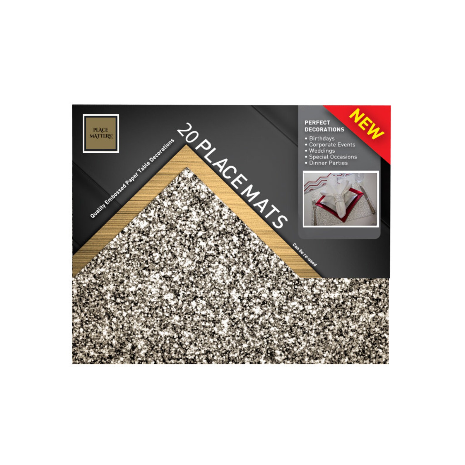 Wedding Placematssilver Glitter Rectangle Placemats Wedding Etsy