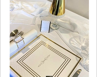 Wedding Placemats.(Pack of 20).Square Gold, Wedding Chargers, Wedding Decorations.Placemats