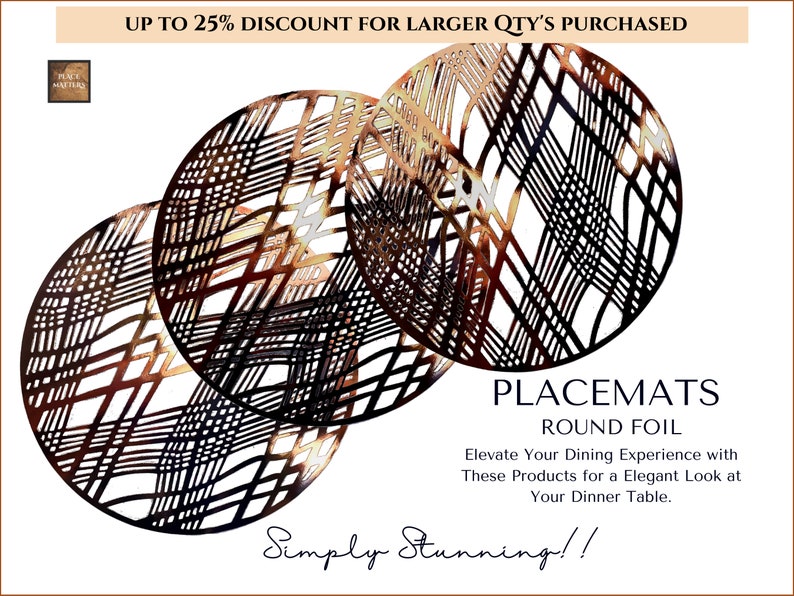 Copper Foil Placemats. Pack of 20 zdjęcie 4