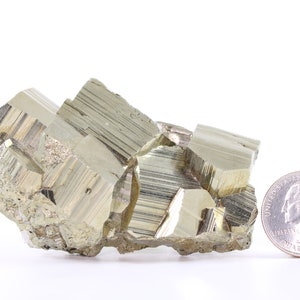 Superb Pyrite Cubes Striated Bright 82.2 mm.  Racracancha Peru COA 4946  video