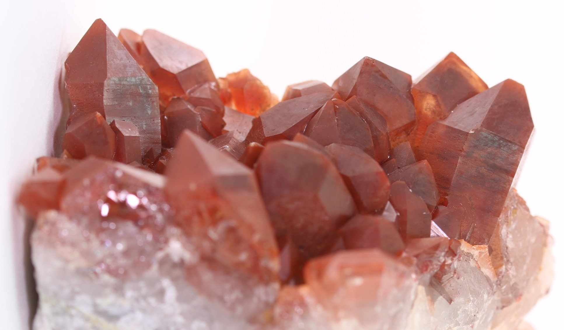 3.3 Natural, Dark Red Quartz Crystal Cluster - Morocco (#51557) For Sale 