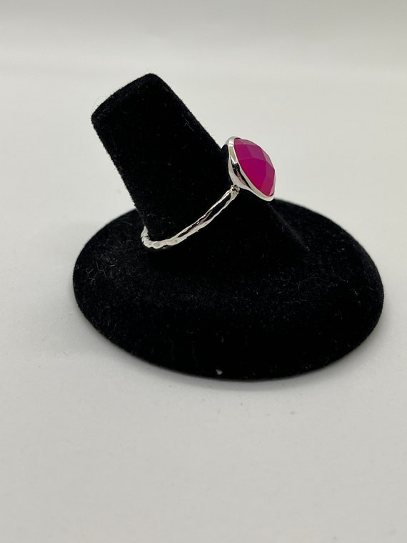 Pink chalcedony silver ring - image 2