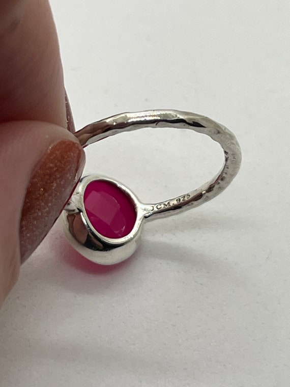 Pink chalcedony silver ring - image 6