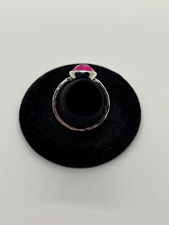 Pink chalcedony silver ring - image 3