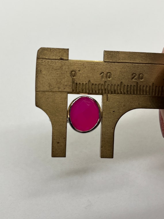 Pink chalcedony silver ring - image 9