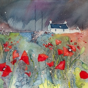 Poppies in the Rain