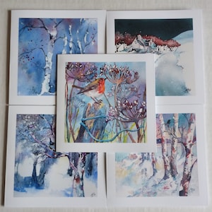 Set van 5 kaarten met winterthema