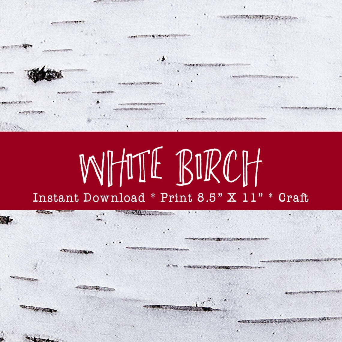 White Birch Bark Printable for Holiday Crafts DIY Instant Download ...