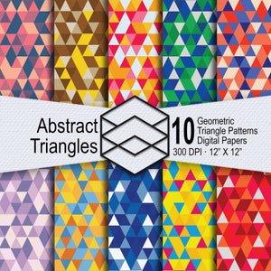 Geometric Triangle Pattern Digital Paper, Abstract Triangle Digital Paper Download, Triangle Pattern Digital Papers