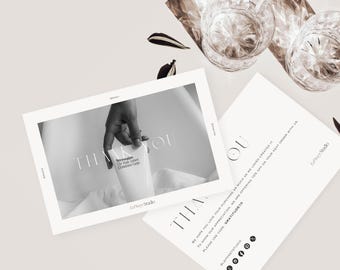 CANVA | 6&quot; x 4&quot; Minimal Thank you Card Template, Small Business, Marketing, Editable and Printable