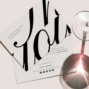 CANVA | Marketing Empresarial Elegante de 7" x 5", Cartões de Agradecimento, Modelo de Cartões de Agradecimento, Faça Você Mesmo, Cartão de Embalagem de Agradecimento pelo Pedido, Encarte de Embalagem