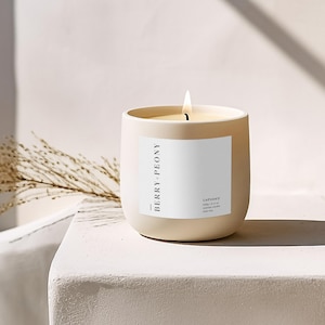 Minimalist Product Labels for Canva | Editable Candle Perfume Stickers | Custom Packaging Template