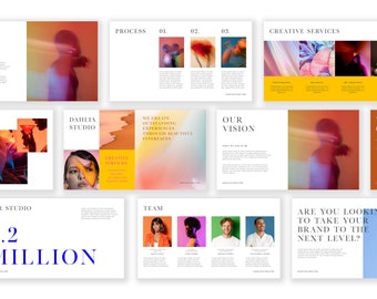 Plantilla de presentación para Keynote / Presentación de negocios llamativa y colorida / Diseño de diapositivas moderno