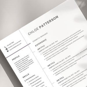CANVA / Currículum vitae profesional, carta de presentación, plantilla de página de referencia / Simple + Moderno + Atemporal