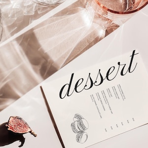 CANVA | Elegante bewerkbare menukaartsjabloon, restaurant, bar, cocktail, dessertmenu's, afdrukbaar, modern, kaartsjabloon voor evenement 5 x 7 inch