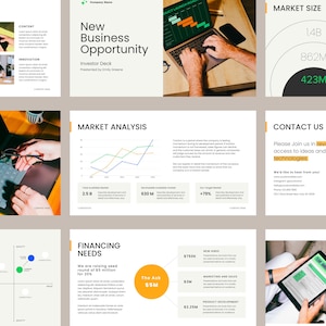 Canva Pitch Deck Template | Investor Presentation for Startups & Small Business | Editable Slides