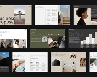 Plantilla de propuesta comercial para Canva / Presentación de propuesta de proyecto / Pitch Deck / 30 diapositivas (descarga digital)