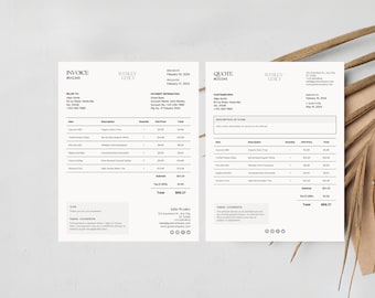 Minimalist Invoice Template: Editable Business Quote Design (Canva)