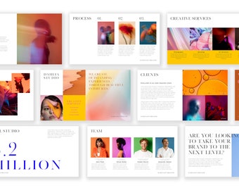 Pitch Deck Template for Canva | Bold Colorful Business Presentation | Modern Slide Design