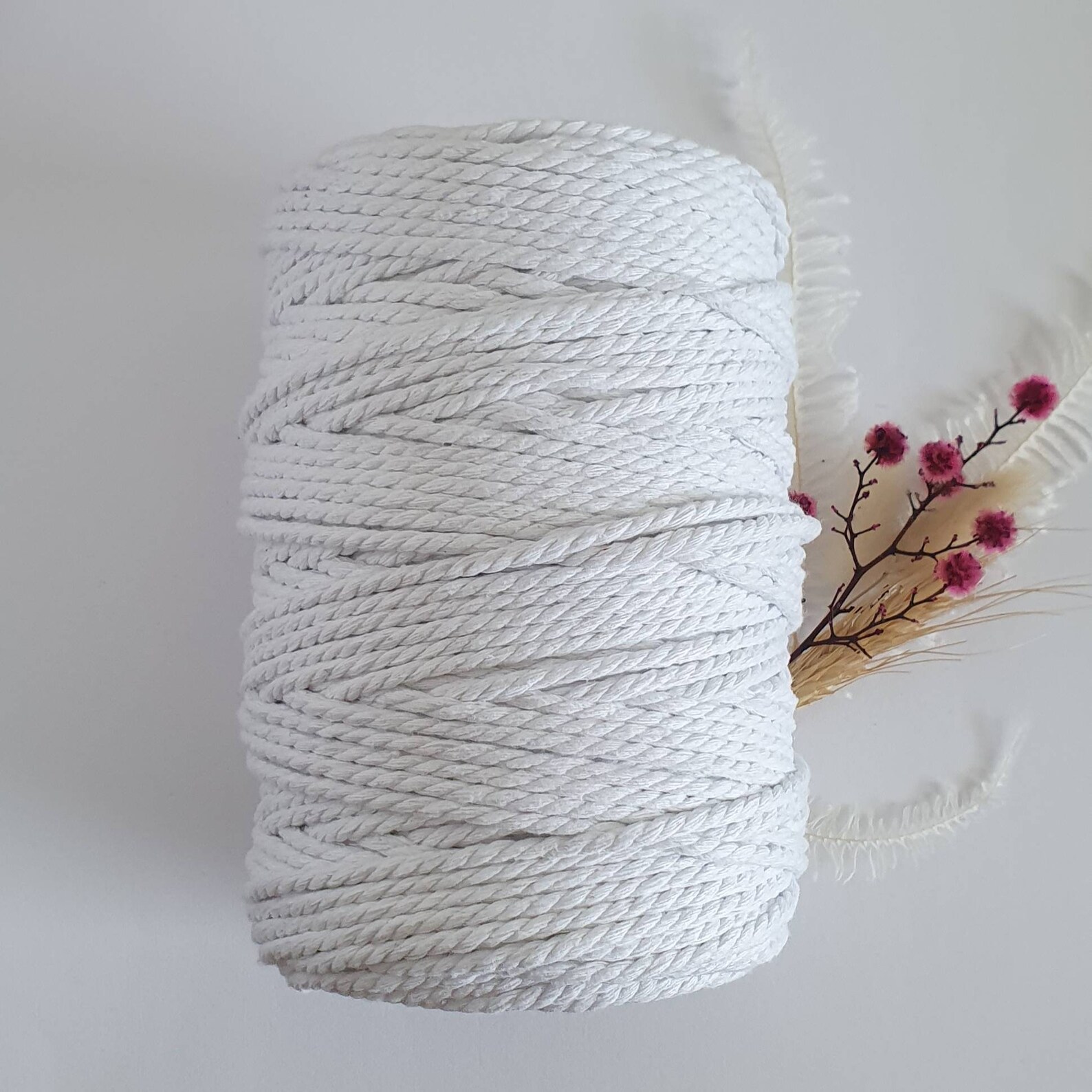 White Macrame Cord 4mm Macrame Cotton Rope Macrame Cotton Etsy
