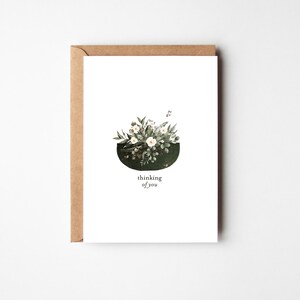 Thinking Of You Card, Condolence Sympathy Mourning Grief Pet Loss Greeting Card Plant Card Blank Inside A6 Size Folded Luxury Card.
