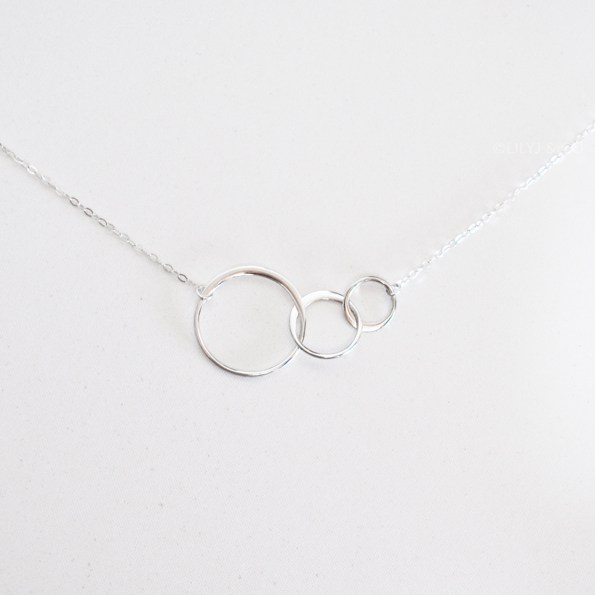 3 Rings For 3 Decades Necklace Sterling Silver 3 Rings Etsy