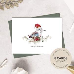 Australian Christmas Kookaburra Card Pack, Pack of 8 Cards, Blank Inside, A6 Size, Folded Card