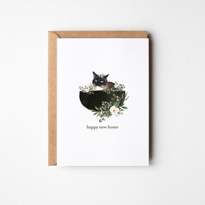 New Home Cat Card, Moving Home, Cat Card, Cat Gifts, Cat Person, House Warming, Blank Inside, A6 Folded Card and Envelope