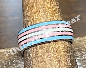 Trans Pride Stainless Steel Ring