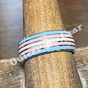 Trans Pride Stainless Steel Ring