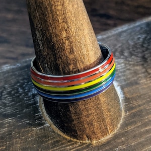 Rainbow Pride Stainless Steel Ring