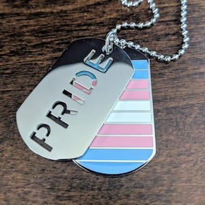 Trans Pride Stainless Steel Dog Tag