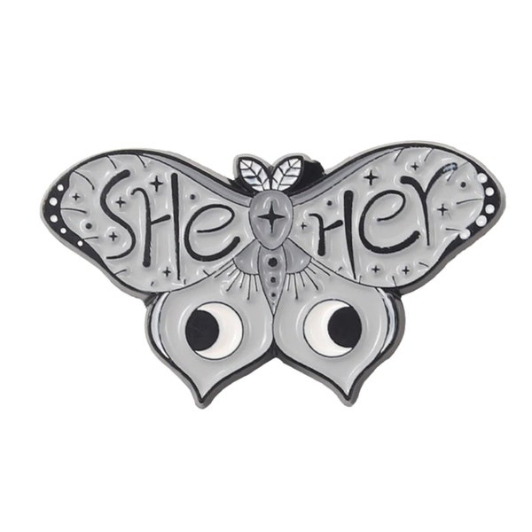 She/Her Butterfly Pronoun Pin