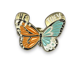 Butterfly Pronouns (click for multiple options) Enamel Pin