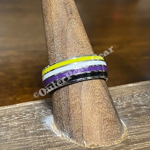 Non-Binary Pride Stainless Steel Ring