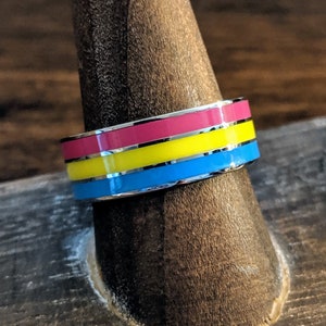 Pansexual Pride Stainless Steel Ring