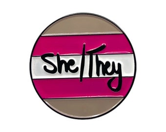 She/They Enamel Pin