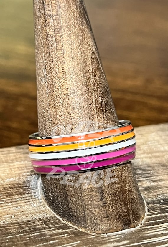 Stainless Steel Lesbian Pride Ring
