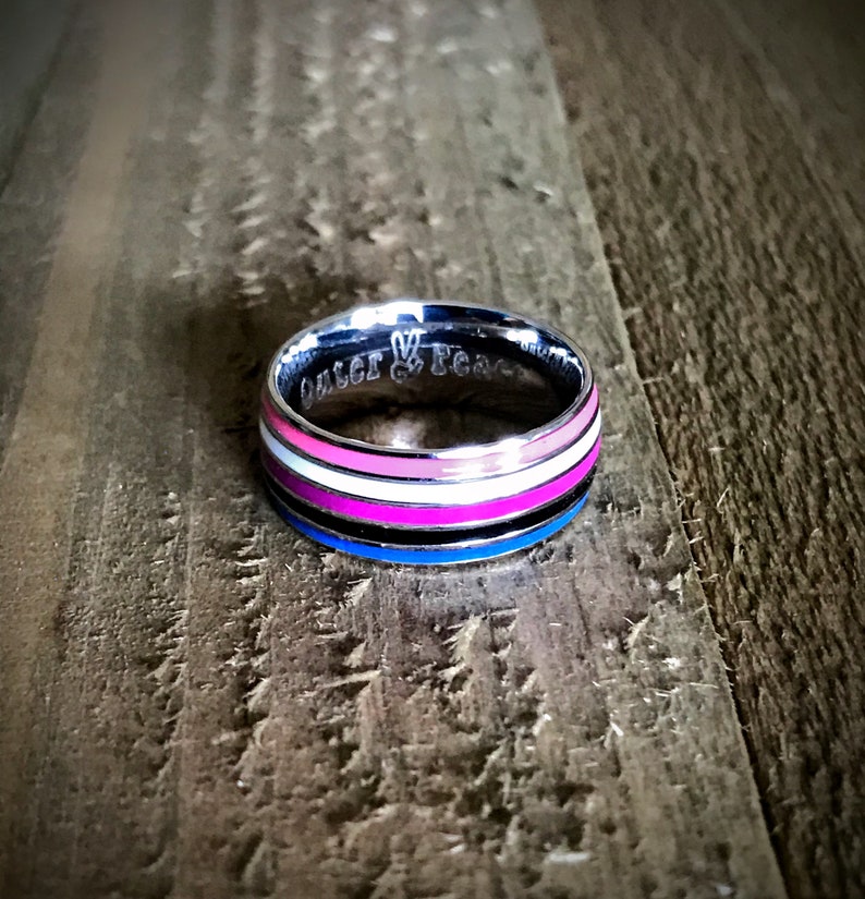 Gender Fluid Stainless Steel Pride Ring Etsy
