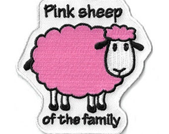 Pink Sheep of the Family Iron on Patch