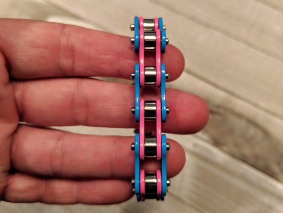 Rainbow bike chain bracelet clearance