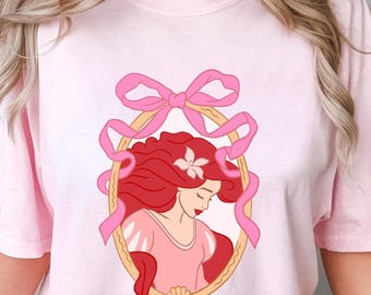 Comfort Colors Little Mermaid Ariel Shirt, Coquette Disney Princess Tee